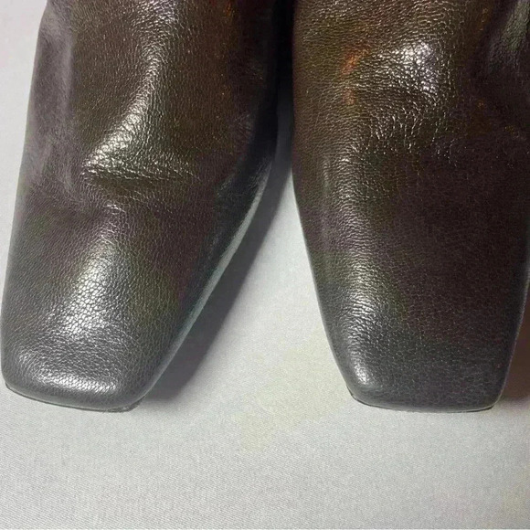 Tory Burch Mellow Leather Slingback Pumps 6 Square Toe Mules Block Heel Slouchy - Picture 8 of 9